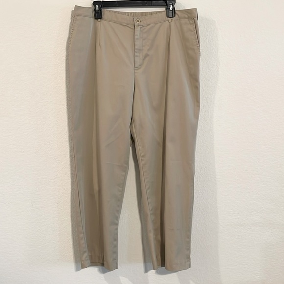 Lands End Women Pants Size 18 Tan Khaki 100% Cotton Preppy Contemporary Causal - Picture 1 of 13